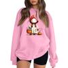 Women's Comfortable Sweatshirt Casual Loose Fit Round Neck Long Sleeve Pullover, Color with Halloween Small Print