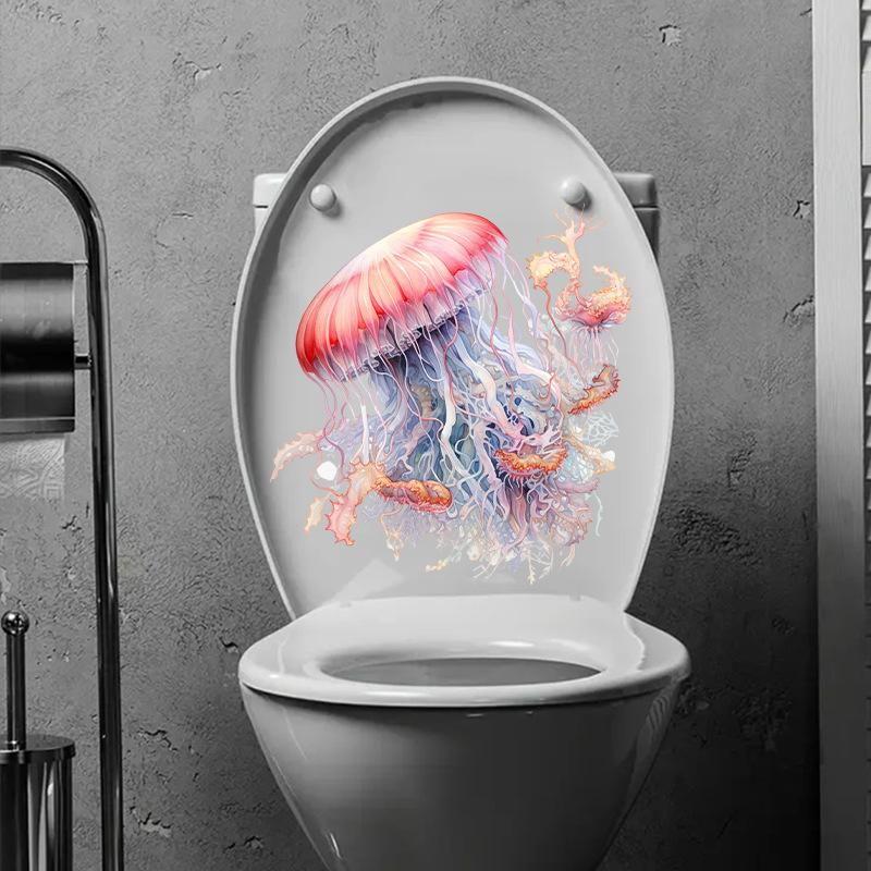 10 Styles Summer Seaside Vacation Wall Stickers Beach Sunset Stickers Toilet Stickers Self Adhesive Waterproof