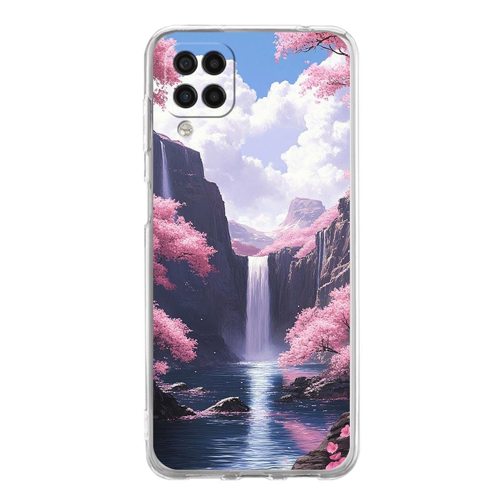 

Soft TPU Cover for Samsung Galaxy A25 A23 A22 A52S A31 A72 A73 A17 A07 A13 A11 5G Transparent Phone Case Pink Sunset Mountain for Samsung A13 5G