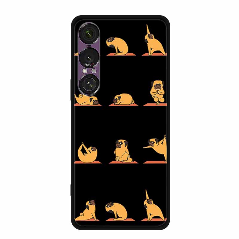 Pro pouzdro na telefon Sony Xperia 1 VII 2025 Kreslené kočky TPU Měkké černé silikonové zadní krycí pouzdro Pro Sony Xperia 1VII 6.5" Pouzdro Funda