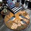 Birds On Branches Round Area Rug,Carpet Rug for Living Room Bedroom Sofa Playroom Decor,Non-slip Floor Mat