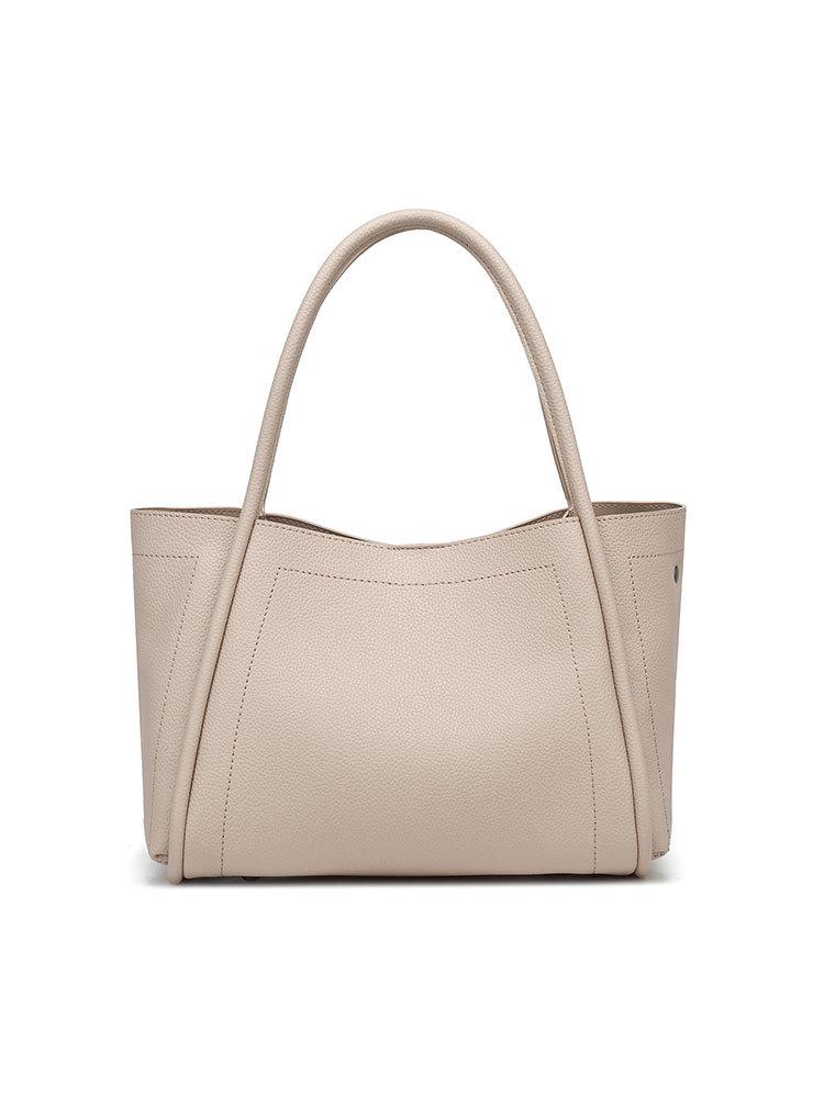 Women's High-End Soft Leather Tote Bag - Large Capacity, Small Niche Design for Commuting