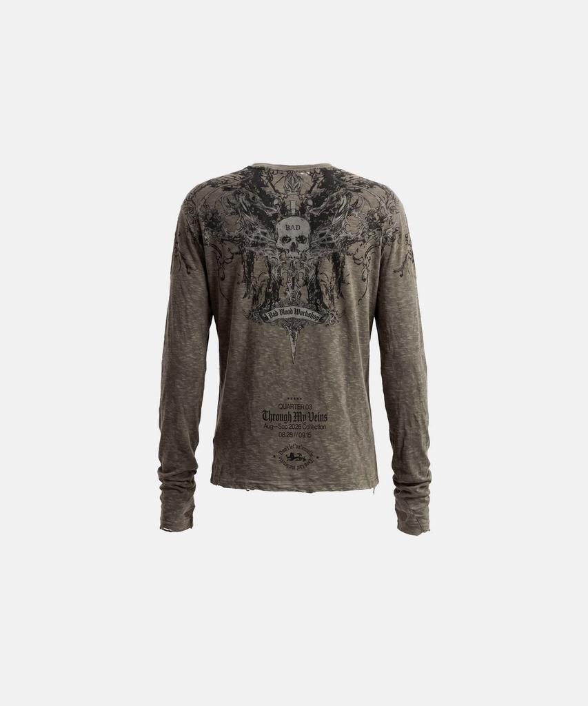 BADBLOOD T.M.V. Skull Workshop Long Sleeve - Khaki