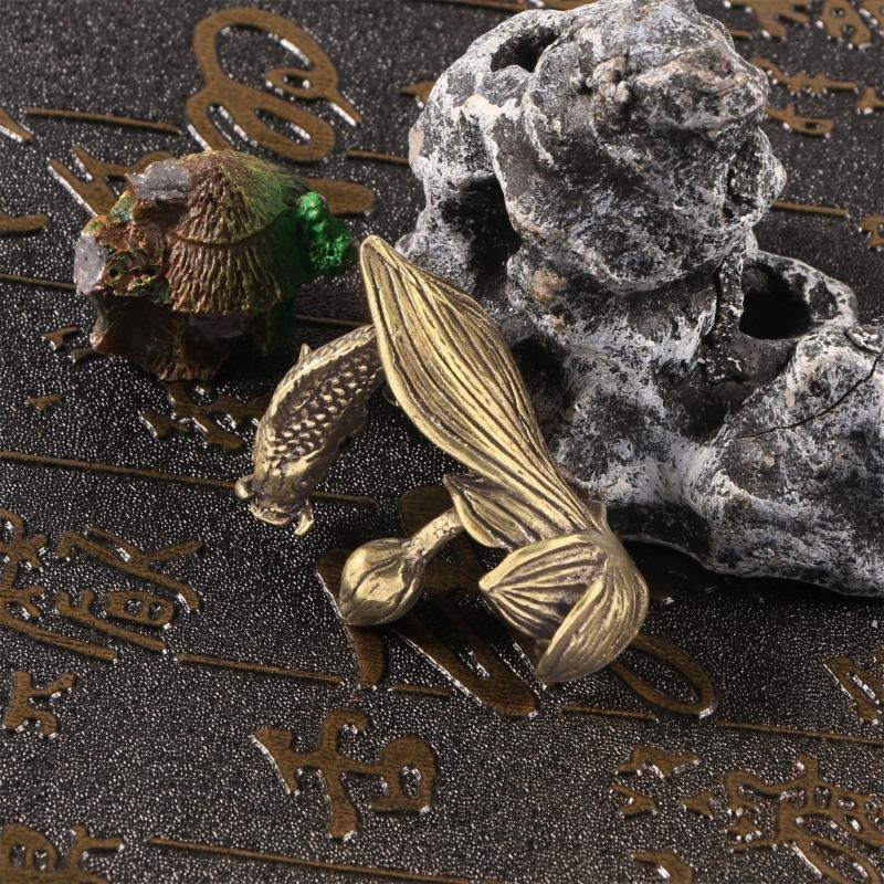 Antique Alloy Incenses Stick Burners with Flower and Carp Fish Figurine For Serenes Meditations Space Office Decors Use