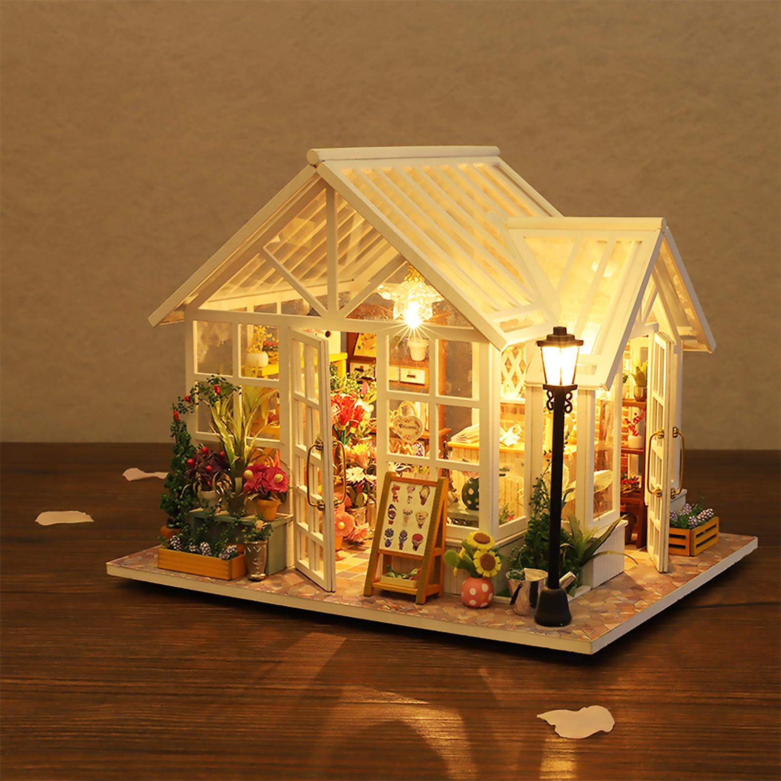 

Sosa Florist Романтический DIY Набор для Кукольного Домика, Миниатюрная Коллекция для Начинающих, Включает Акриловый Кейс (М-009)