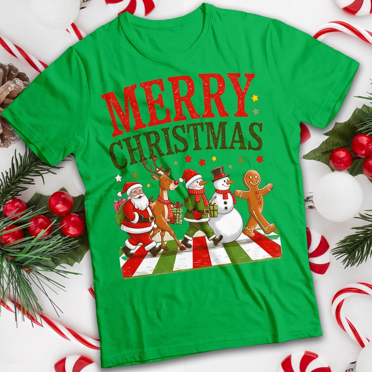 Смешная уродливая мужская и женская рождественская футболка с Сантой и оленями #MC S