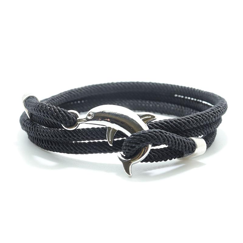 New Dolphin Bracelet Men 4mm Nylon Cord Chain Braclet Homme Bohemia Woven Adjustable Braslet Beach Leisure Accessories Pulseira