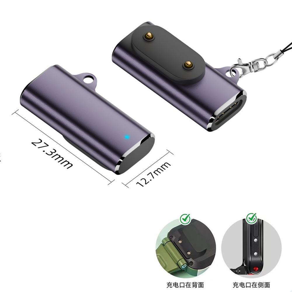 Type-C Female to 2 Pin Kids Watch Charger Converter High Speed Safe Magnetic Charging Adapter for Huawei Band 10/9/8/Fit3