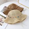 New Ethnic Style Seaside Vacation Big Brim Shell Straw Hat Women's Hat Hollow Sunshade Bucket Hat