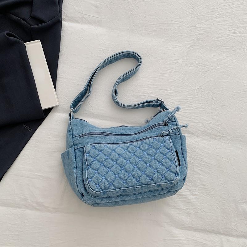 Denim Multi-Layer Small Square Bag Women's Shoulder Crossbody Bag