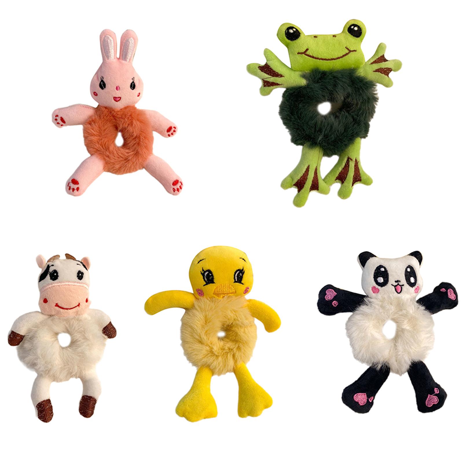 

5 Pieces Cute Animal Plush Hair Elastics Hairtie for School Life and Parties Comfortable and High Elasticity Hair Bands 1