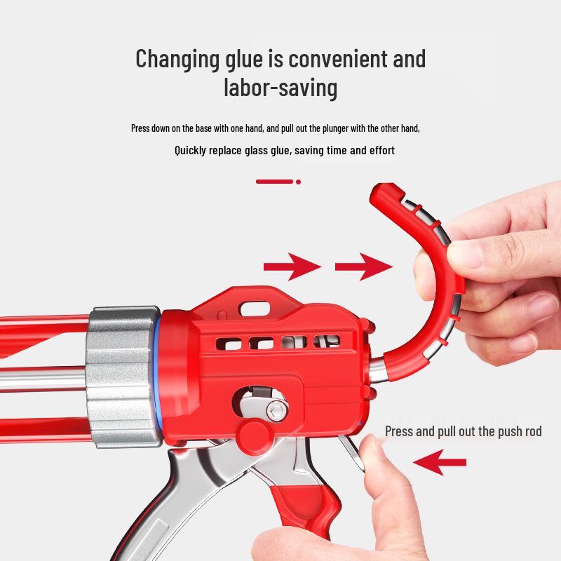 Semicircular Silicone Soft Caulking Glass Glue Gun with Auto Break and Labor-Saving Design