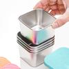 Stainless Steel Sauce Cup with Silicone Lid  Leak-Proof Square Snack Container for Kids BPA-Free Stackable Lunch Box for School Picnic