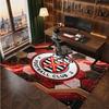 Fulham Football Print Crystal Velvet Rug, Comfortable Water Absorbent Non Slip Indoor Floor Carpet