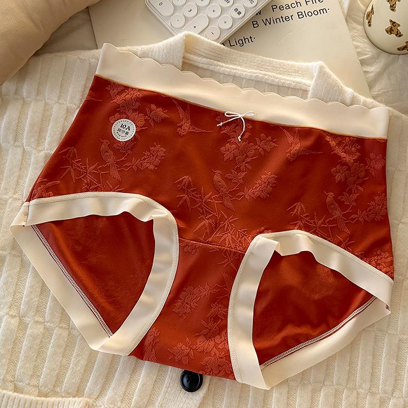 

Женское летнее тонкое нижнее белье больших размеров, новое, легкая роскошь, новое китайское, с высокой талией, с удлиненной ластовицей 3XL красный