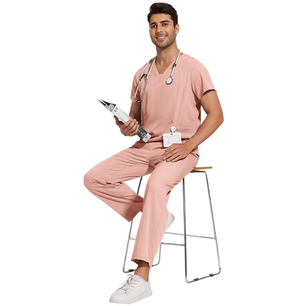 Herren Einfarbig Schnelltrocknend Dünn Lässig und Bequem Kurzärmelige Hose Waschen Kleidung Anzug Arbeitsuniform Mattierter Anzug