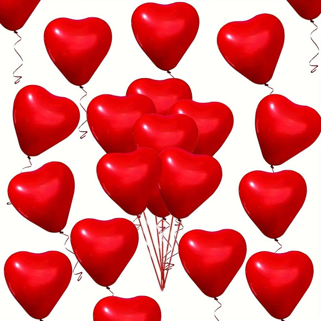 20 Stück rote Herzballons, perfekt für Geburtstage, Hochzeiten, Valentinstag, Erntedankfest, Neujahr, Hausdekoration, Szenenarrangement, Ballonparty.