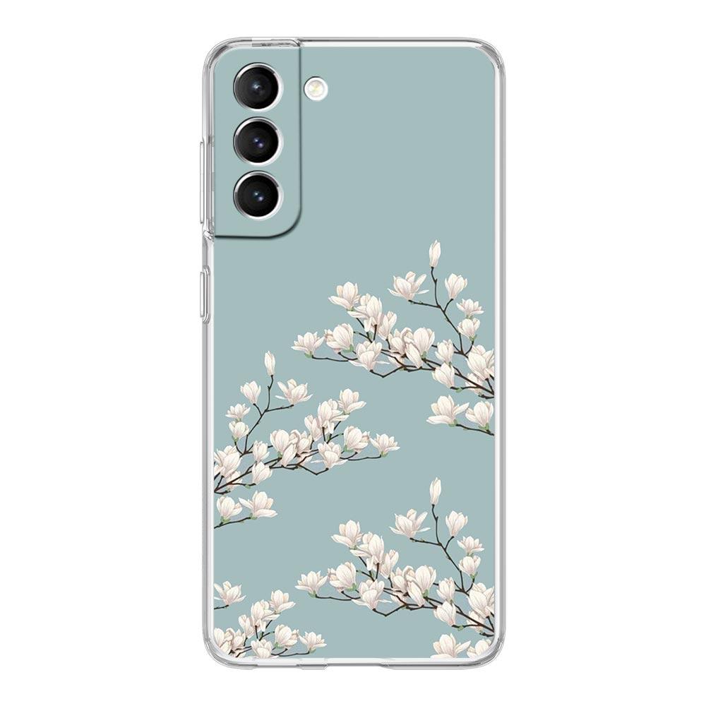 Flower Phone Case For Samsung Galaxy S24 S23 S22 S20 Ultra S21 FE 5G S10 S9 Plus S10E S8 Soft Silicone Clear Cover