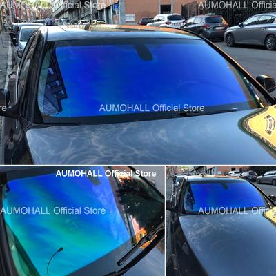 1M X 3M Blue Chameleon VLT67% Windscreen Solar Film Car Window Tint Windshield Protection Foils, Blue Change To Green Sticker