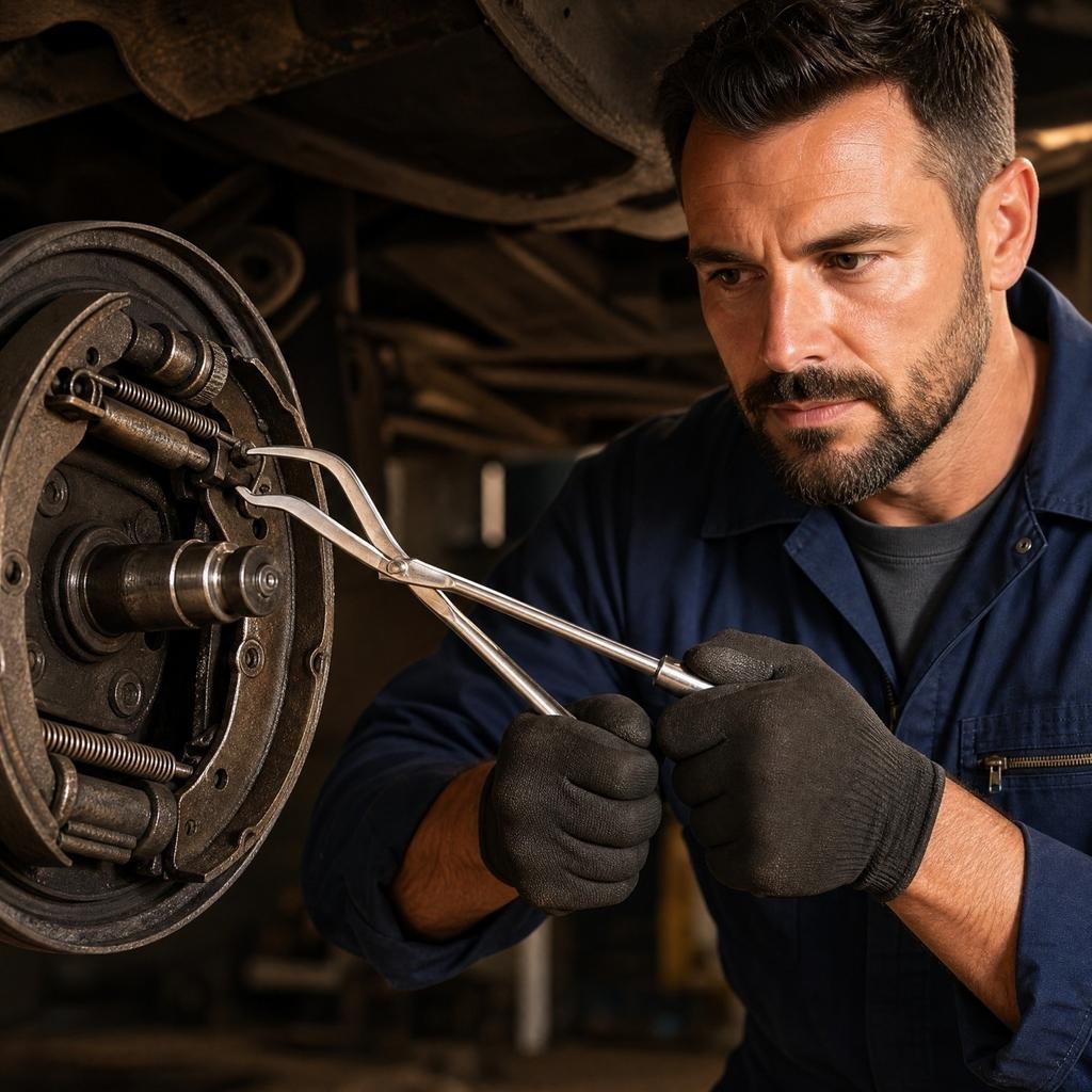 Drum Brake Spring Pliers for Brake Shoe Removal and Adjustment - Automotive Drum Brake Service Tool