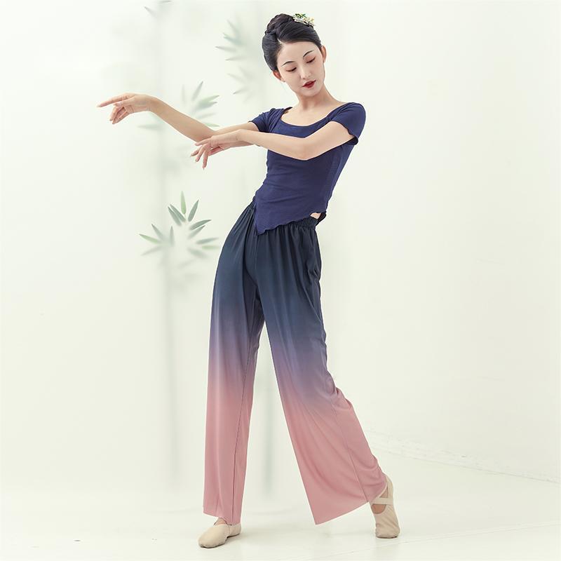 Women's Gradient Loose Wide-Leg Dance Practice Pants | Modern & Classical Dance Body Training Costume