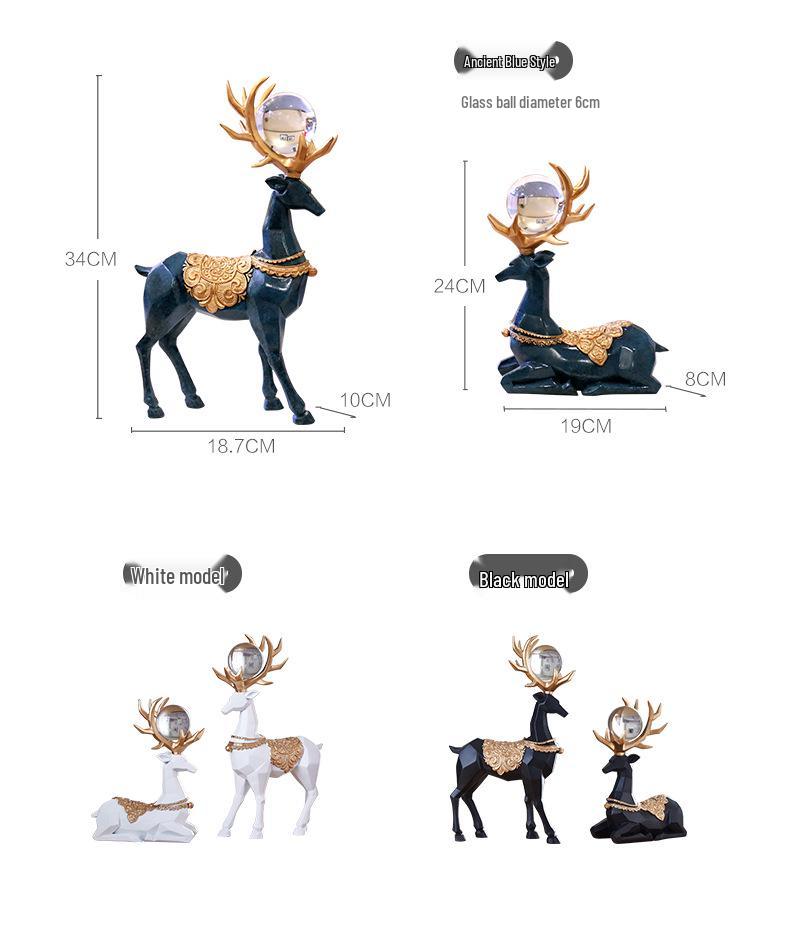 European Deer Wine Cabinet Ornament for Modern Living Room