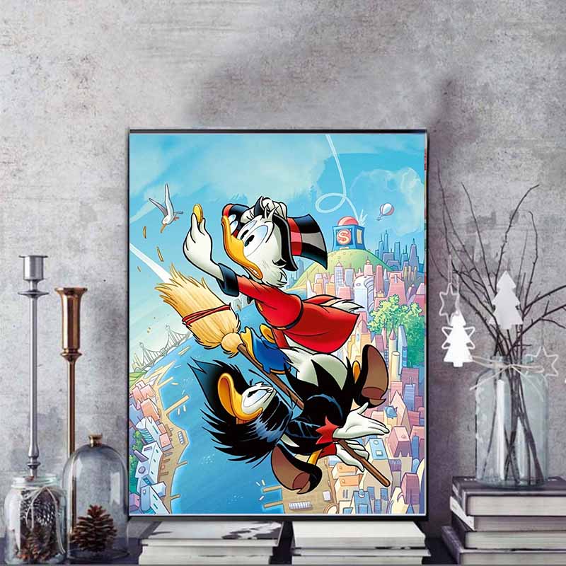 Disney 5D DIY Diamond Painting Decoration Scrooge Black Crow Magic Carpet Adventure Illustration Diamond Embroidery Rhinestone CrossStitch Set Handmad