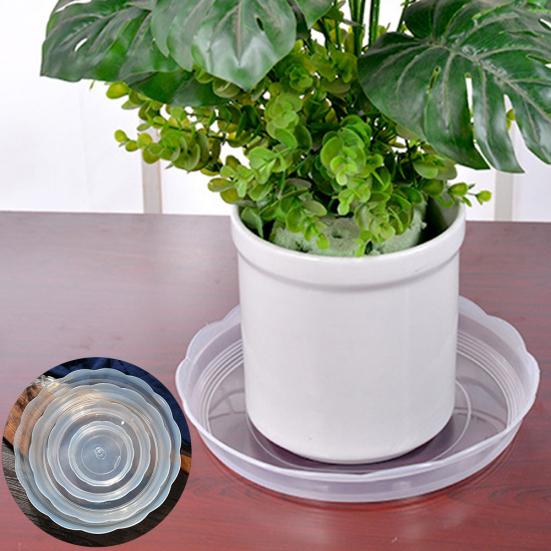 

10Pcs 14/16/18/20/24cm Plastic Clear Home Garden Flower Pot Planter Tray Saucers