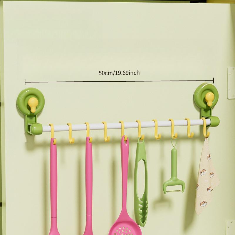 Dopamine Track Hook Suction Cup Kitchen Cabinet Door Invisible Hook Freely Adjustable Suction Cup with Row Hook