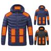 Yousheng Heated Cotton Coat Hooded Long Sleeve Zipper Placket Jacket 19 Zone Hot Spots Hand Washable USB Powered Outerwear