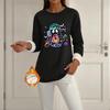 Women's Sweatshirt Halloween Print Round Neck Long Sleeve Casual Winter Top