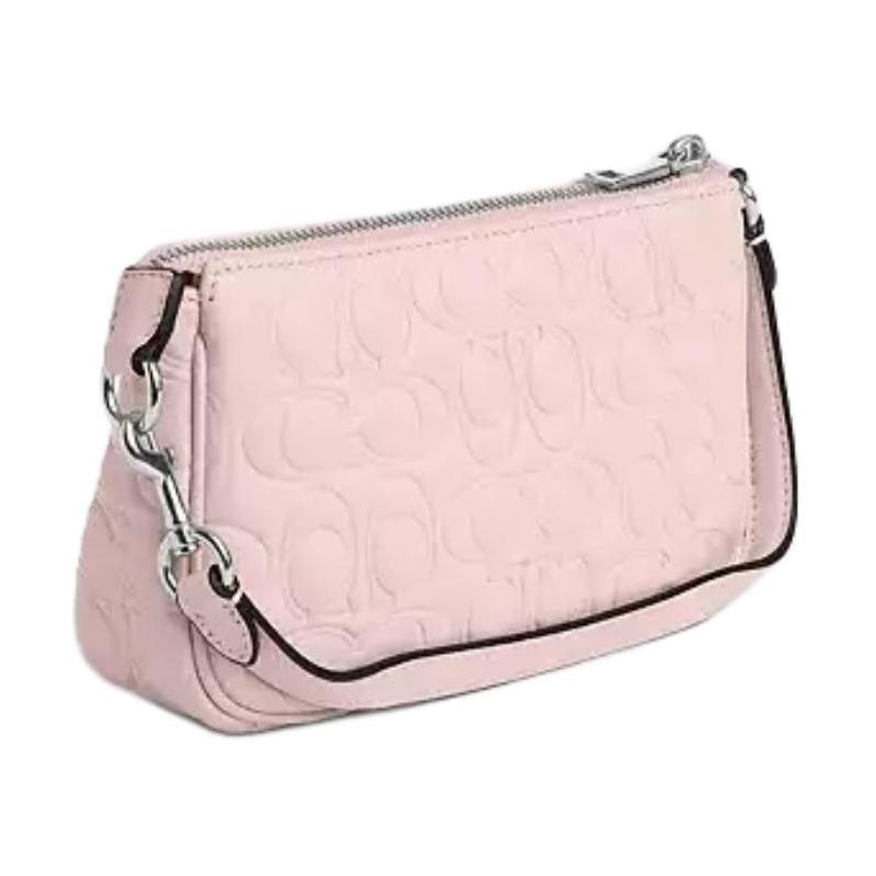 Coach Nolita 19 Brand Classic Front Logo Zip Closure Smooth Leather Shoulder Bag Small Women's Blush