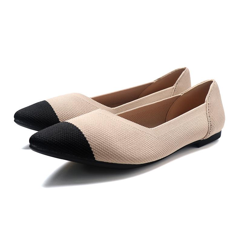 Spring and Autumn Flying Single Shoes Doudou Flat Bottom Floating Shoes New Boat Shoes Knitted Flying Threads