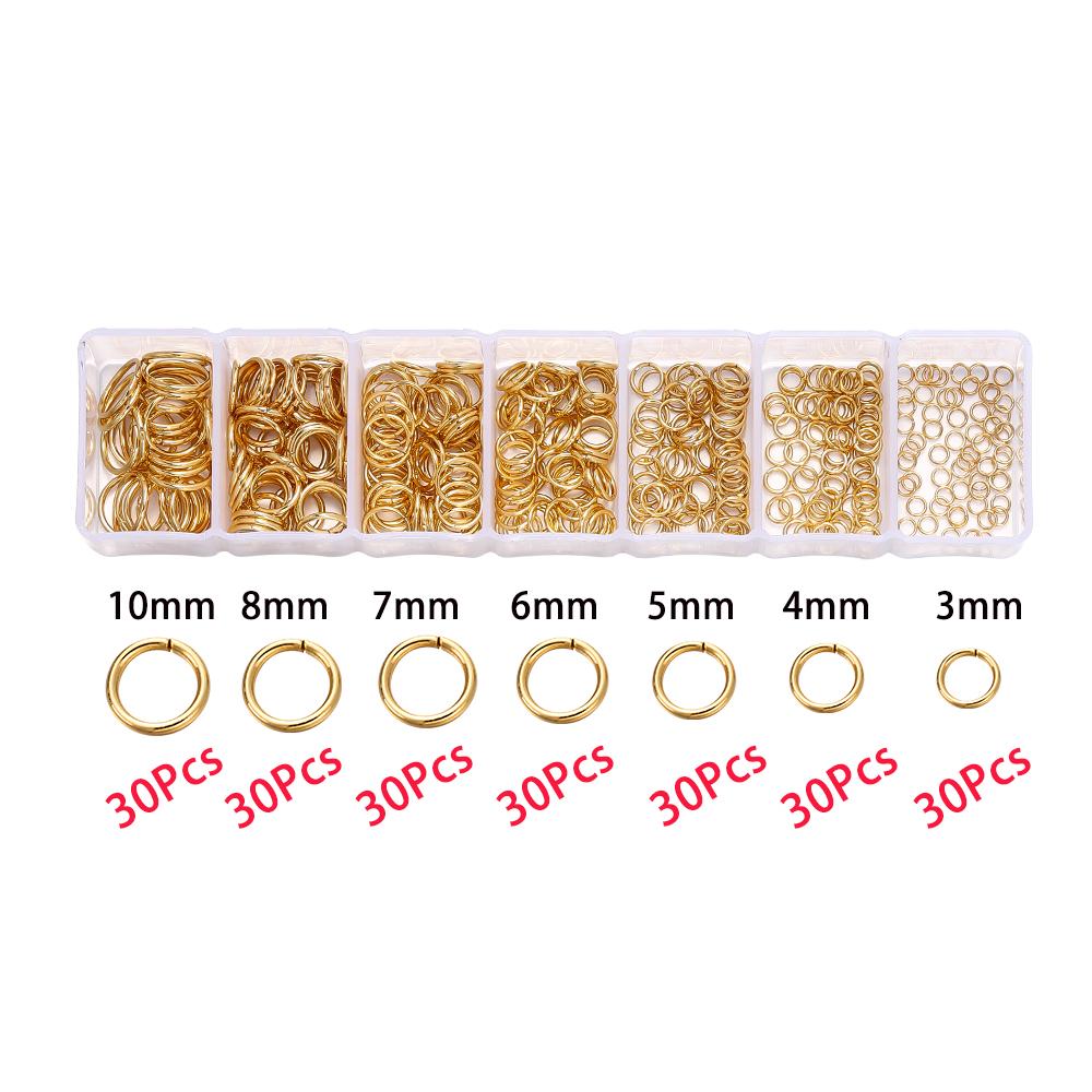 1Box Stainless Steel Lobster Clasps Open Jump Rings Crimp Beads Caps Set For Diy Bracelet Necklace Jewelry Making Accessories