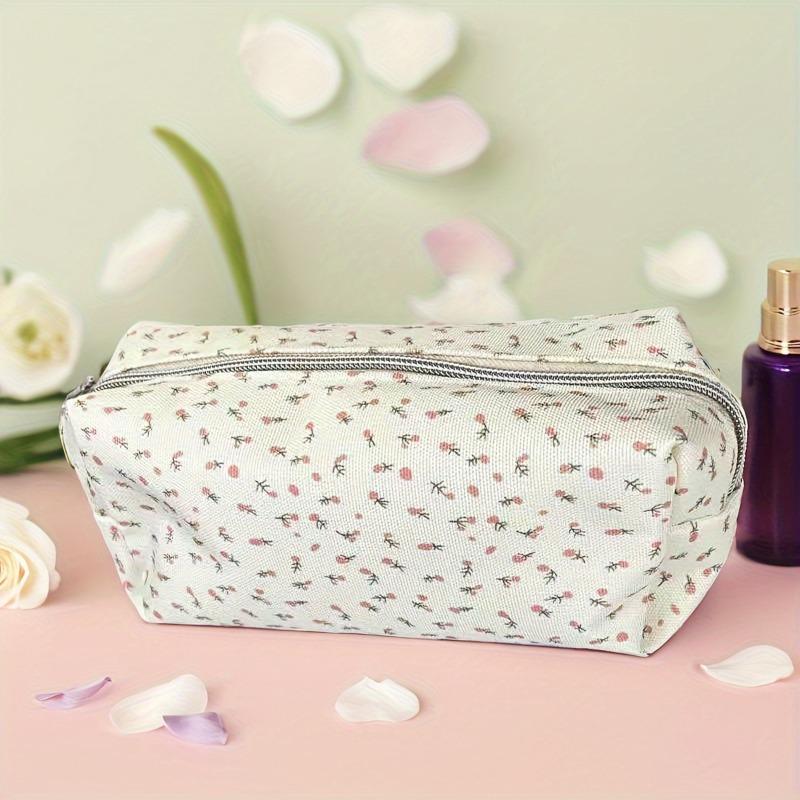 

Пенал из ткани Оксфорд с цветочным рисунком для девочек, большой вместимости, с художественным свежим дизайном, милая простая сумка для хранения школьных принадлежностей 1pcs белый