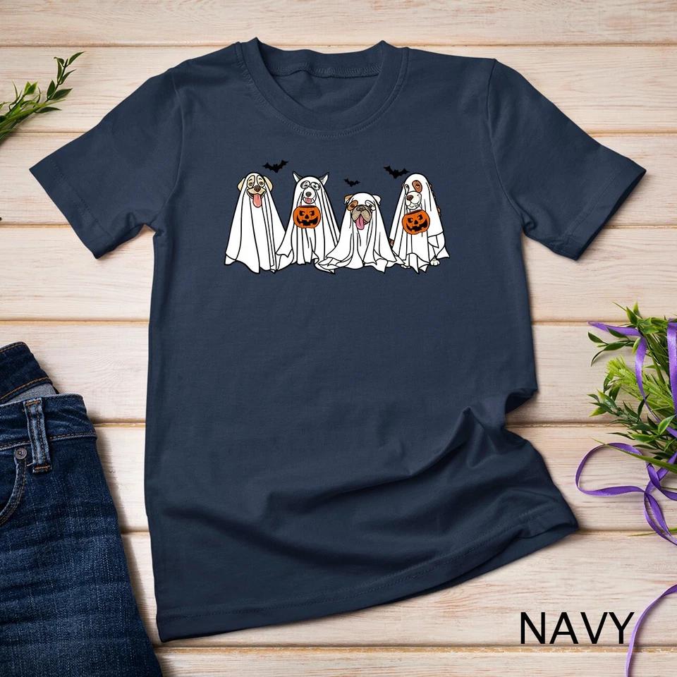 Dog Treat Or Treating Pajamas Jackolantern Ghost Halloween Unisex T-shirt 7 3XL