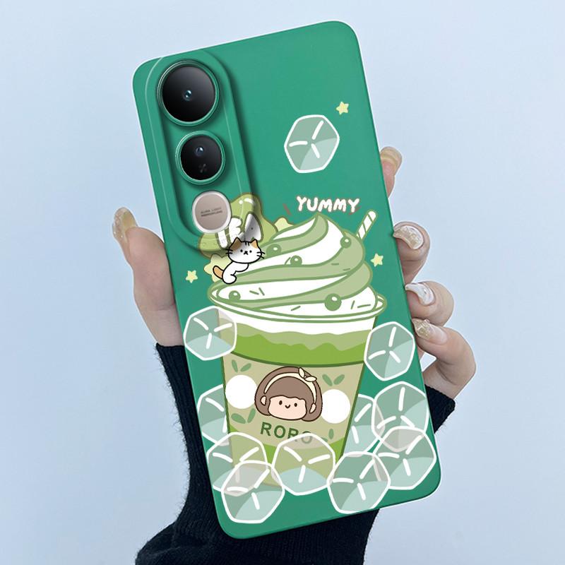 For Vivo V50 Lite Case Lovely Phone Shell Soft Liquid Silicone Back Cover For Vivo V 50 Lite Full Protection Shockproof Bumper