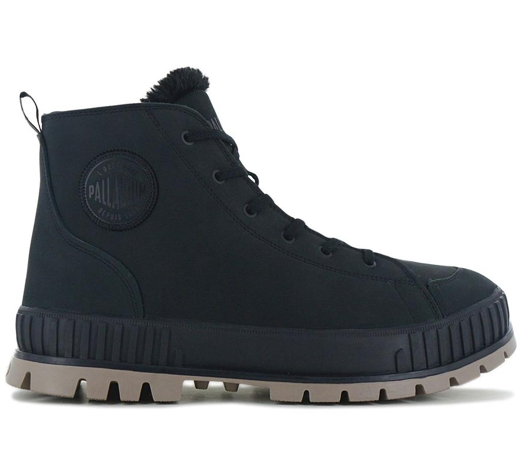 Palladium Shock Leather ZIP Warm - Men's Winter Boots Lined Boots Leather Black 74439-008-M ORIGINAL