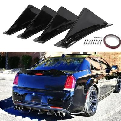 New 4pcs Product Car Rear Bumper Lip Diffuser Splitter Spoiler Scratch Protector Fin Trim Caps Exterior Accessory