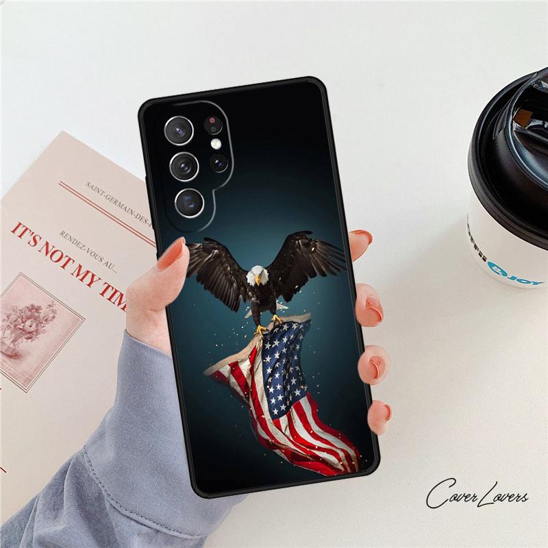 USA American Flag Phone Case For Samsung Galaxy S24 S25 S23 S22 Ultra Note 10 20 Plus S20 S21 FE Cover