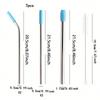 7pcs Eco-Friendly Stainless Steel Straw Set With Silicone Tips, Cleaning Brush & Storage Bag - Reusable Drinking Accessories