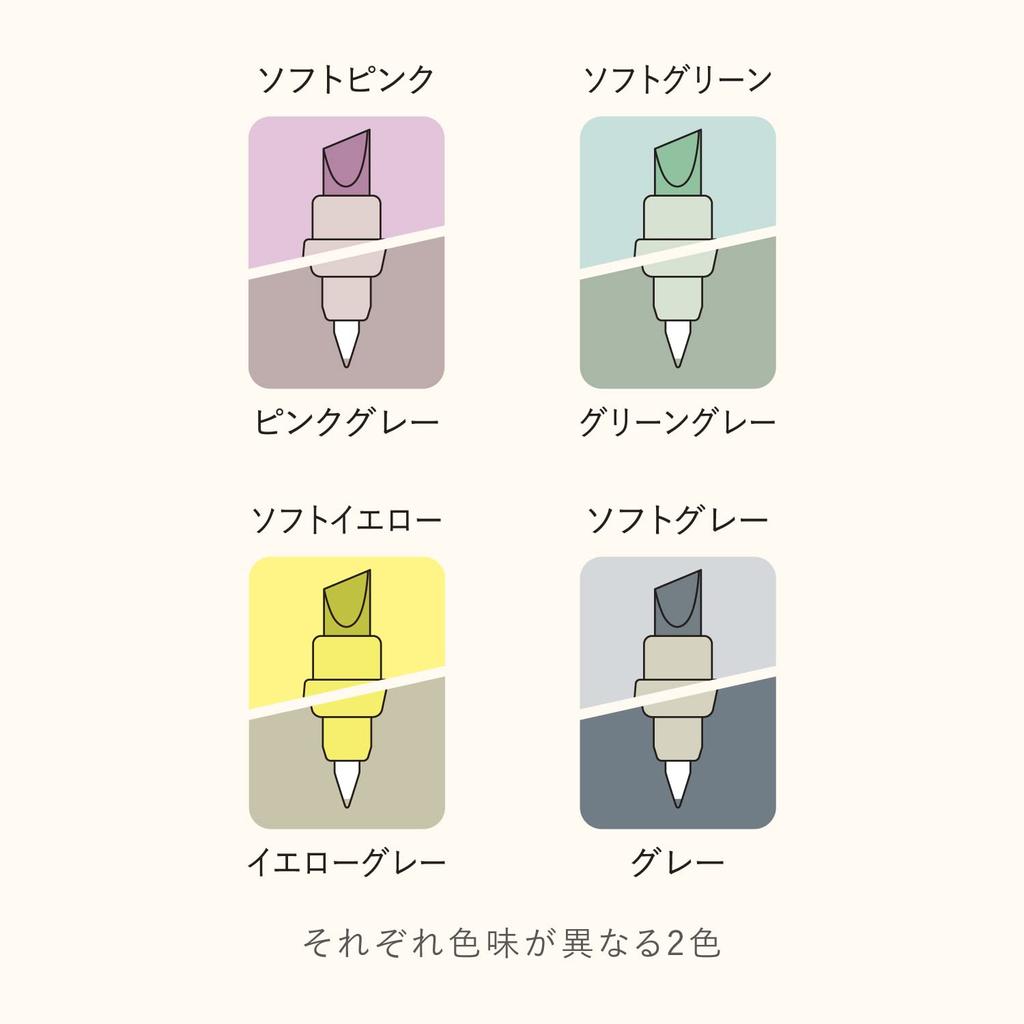 KOKUYO Highlighter Pen Markers ME 4-Color Assortment Set KME-MPMT201-4S