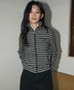 Hellenepaliseu Parisan Striped Knit Zip-Up [Bold Black]