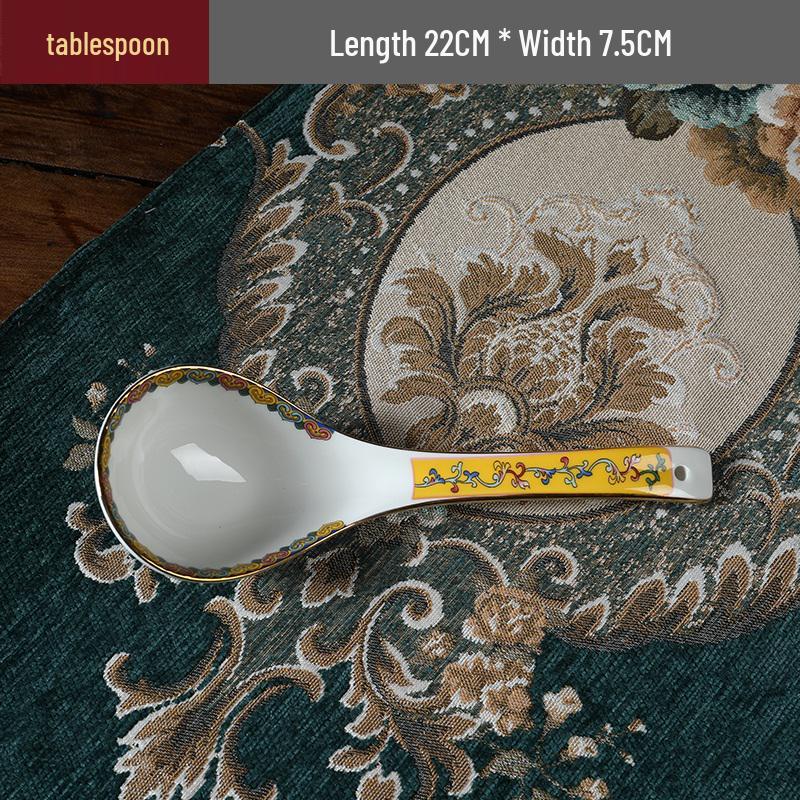 Ceramic Chinese Style Rice and Noodle Bowl Set with Enamel Color
