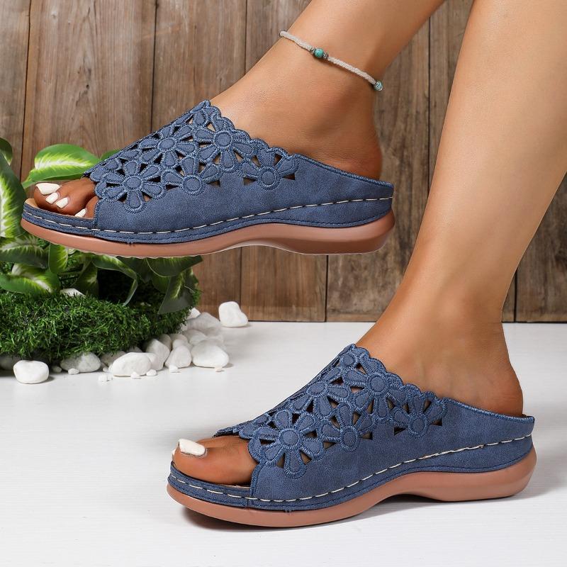 Summer New Wedge Slippers Women's 2025 Plus Size Platform Cutout Sandals