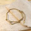 Wind Rectangular Geometric Hollow Splicing Chain Bracelet Women'S 18K Electroplated Titanium Steel Hand Jewelry