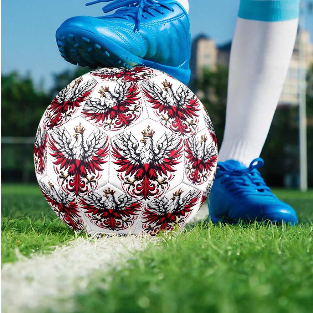 Poland Theme soccer ball Size 5 Soccer Ball Soft Touch Professional Training Football for Outdoor Sports