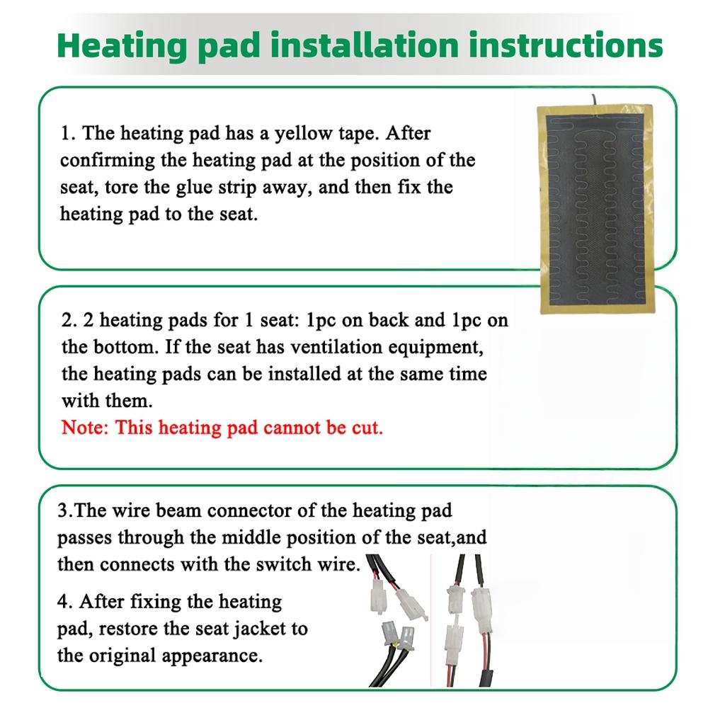 Built-In Car Seat Heater Kit Fit 2 Seats,12V 108W Universal Alloy Wire Heating Pads 3 Levels Dual Control Memory Mode Switch