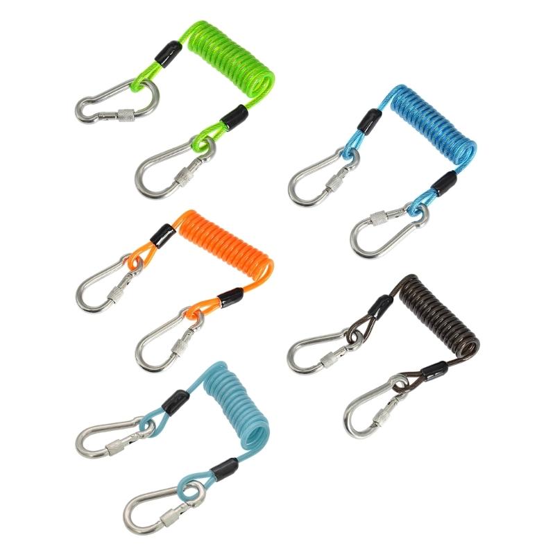 Antilost Rope Lanyard Underwaters Spring Coiled Camera Clip for Dive Light