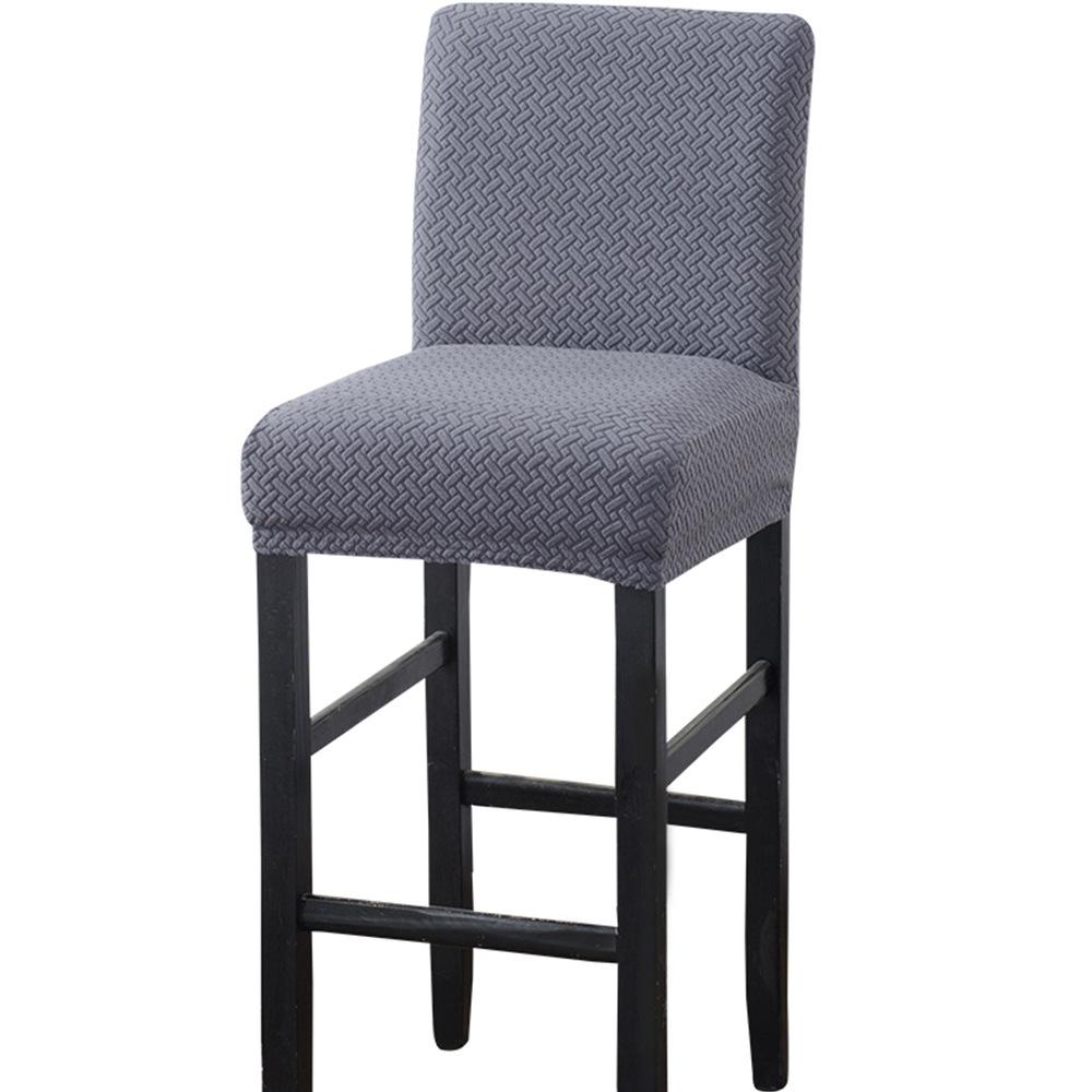 T-shaped jacquard low back chair cover solid color high stool cover bar dining table decoration dustproof and stain-proof chair cover